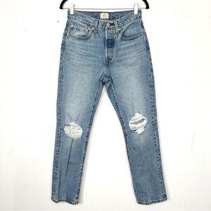 Levi's 501 Original Jeans Size 26 Button Fly Distressed Stonewash W26 L30